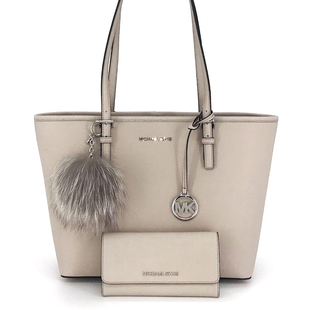 3PCS Michael Kors MD Carryall Tote Wallet Charms